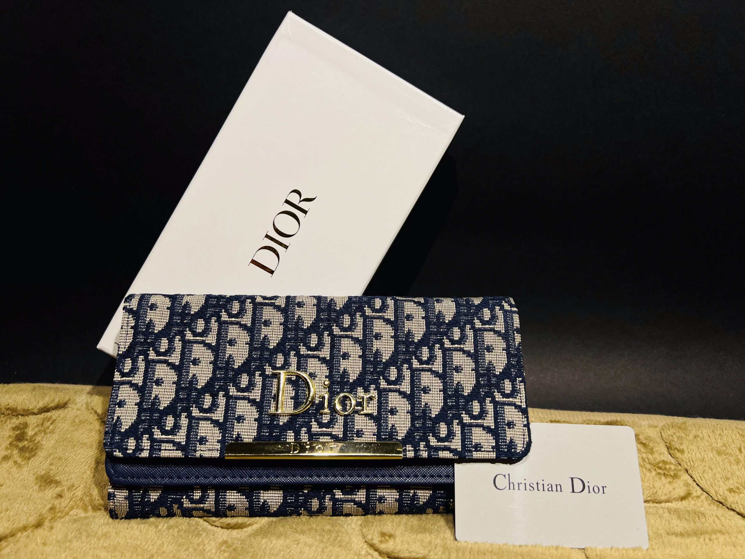 DIOR-BLUE-WALLET Quilted Wallet