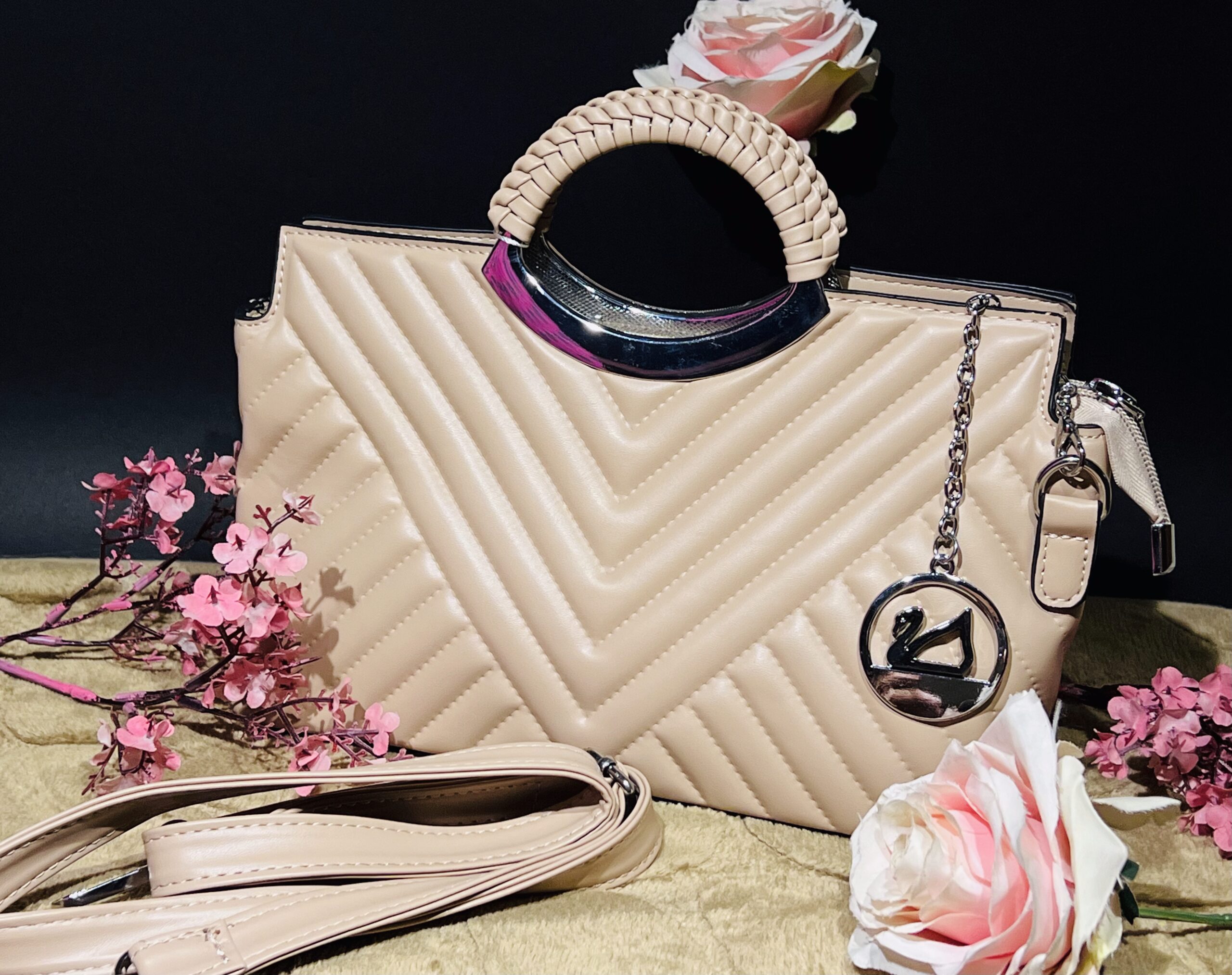 Beige-Handbag Quilted Handbag