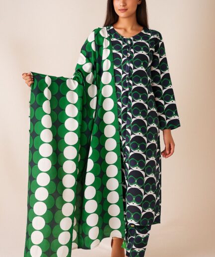 2 Piece Printed Linen Suit