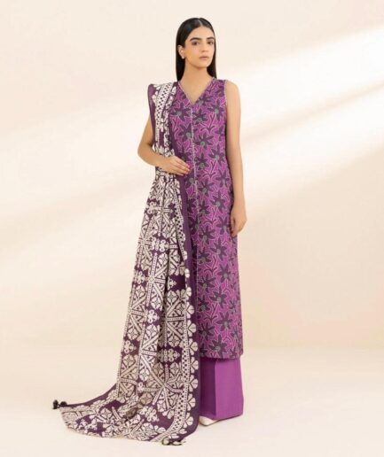 2 PIECE PRINTED KHADDAR SUIT